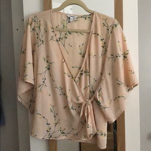 Express Floral Wrap Top